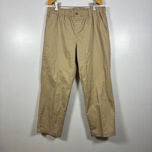 2 Lands End Chino Pants 14 Elastic Waist Preppy Classic Comfortable Versatile